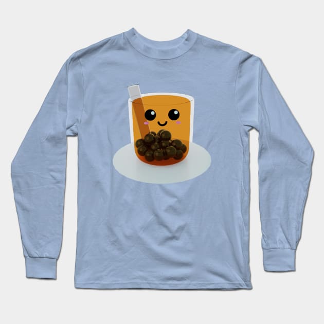 Cute Bubble Tea Long Sleeve T-Shirt by Pakanese_Art